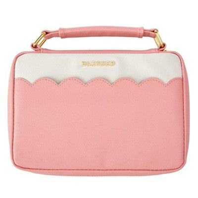 Blessed Bible Cover, Lux Leather, Pink, Large