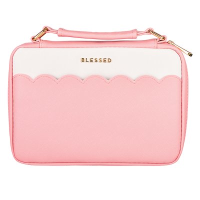 Blessed Bible Cover, Lux Leather, Pink, Large