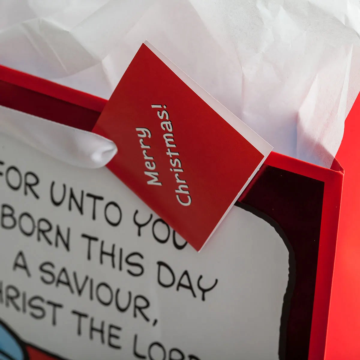 Peanuts Christmas - For Unto You Is Born This Day - Large Christmas Gift Bag