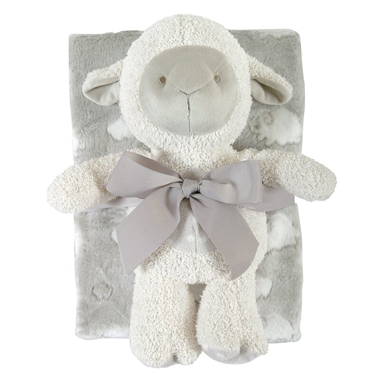 Grey Lamb and Blanket Set