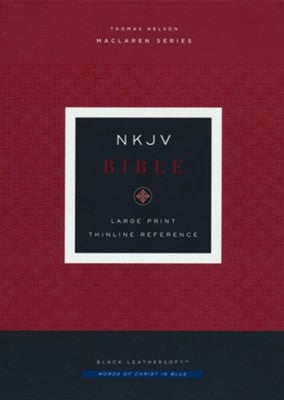 NKJV, Large Print Thinline Reference Bible, Blue Letter, Maclaren Series