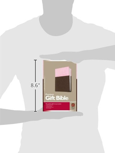 Premium Gift Bible NLT, TuTone (LeatherLike, Pink/Dark Brown, Red Letter)