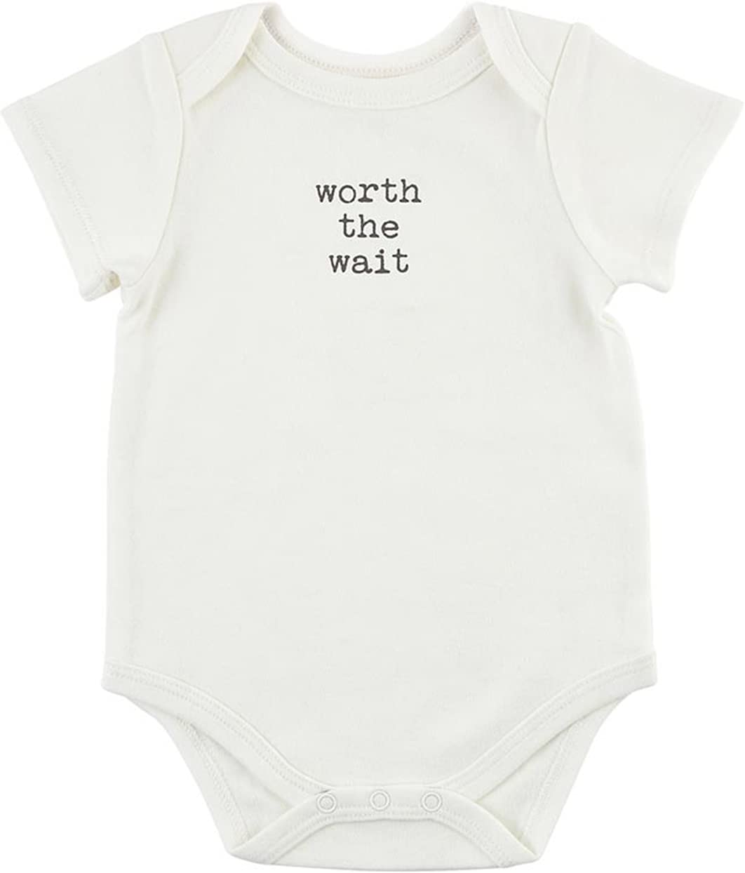 Stephan Baby Snap Suit - Short Sleeve Cotton Bodysuit for Baby with Snap Closure, 6-12 Months, Worth The Wait