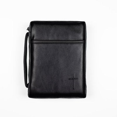 Black with Cross, Imitation Leather Bible Cover