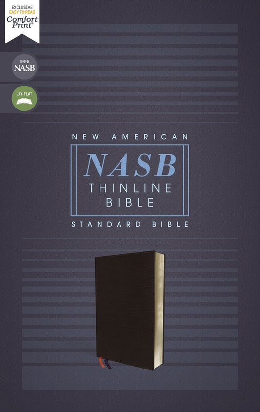 NASB, Thinline Bible, Bonded Leather, Black, Red Letter, 1995 Text, Comfort Print