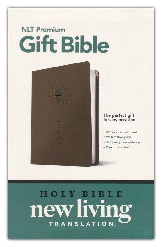 Premium Gift Bible NLT (LeatherLike, Star Cross Taupe, Red Letter)