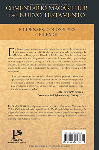 Filipenses Colosenses y Filemón (Comentario MacArthur del Nuevo Testamento) (Spanish Edition)