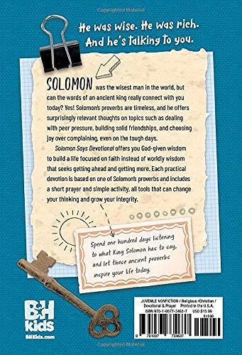 Solomon Says Devotional: 100 Days of Wisdom from the World's Wisest King