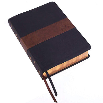 CSB Spurgeon Study Bible, Black/Brown LeatherTouch®, Black Letter, Study Notes, Quotes, Sermons Outlines, Ribbon Marker, Sewn Binding, Easy-to-Read Bible Serif Type
