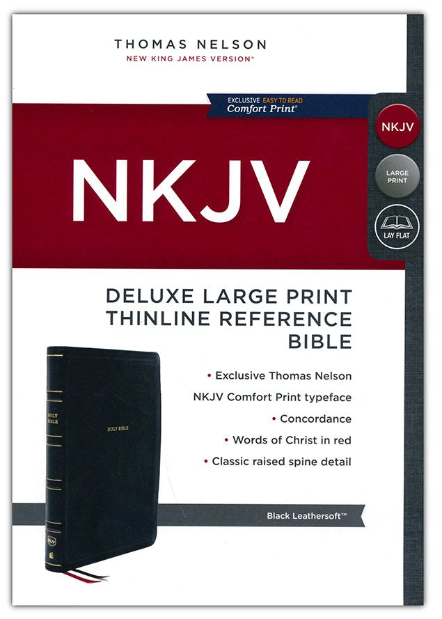 NKJV, Deluxe Thinline Reference Bible, Large Print, Black