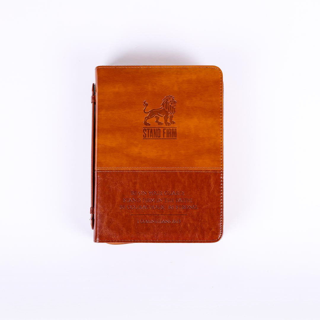 IMITATION LEATHER STAND FIRM 2-TONE BROWN L