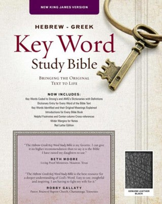 NKJV Hebrew-Greek Key Word Study Bible, Genuine Leather Black