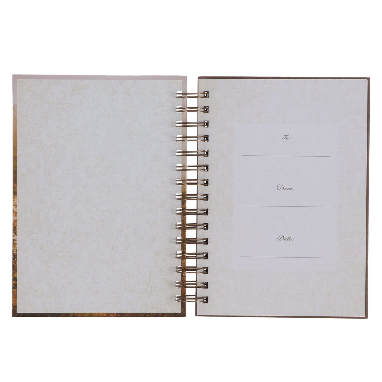 Journal w/Scripture for Women Trust in The Lord Proverbs 3:5 Bible Verse Scenic Warm Gray 192 Ruled Pages, Large Hardcover Notebook, Wire Bound