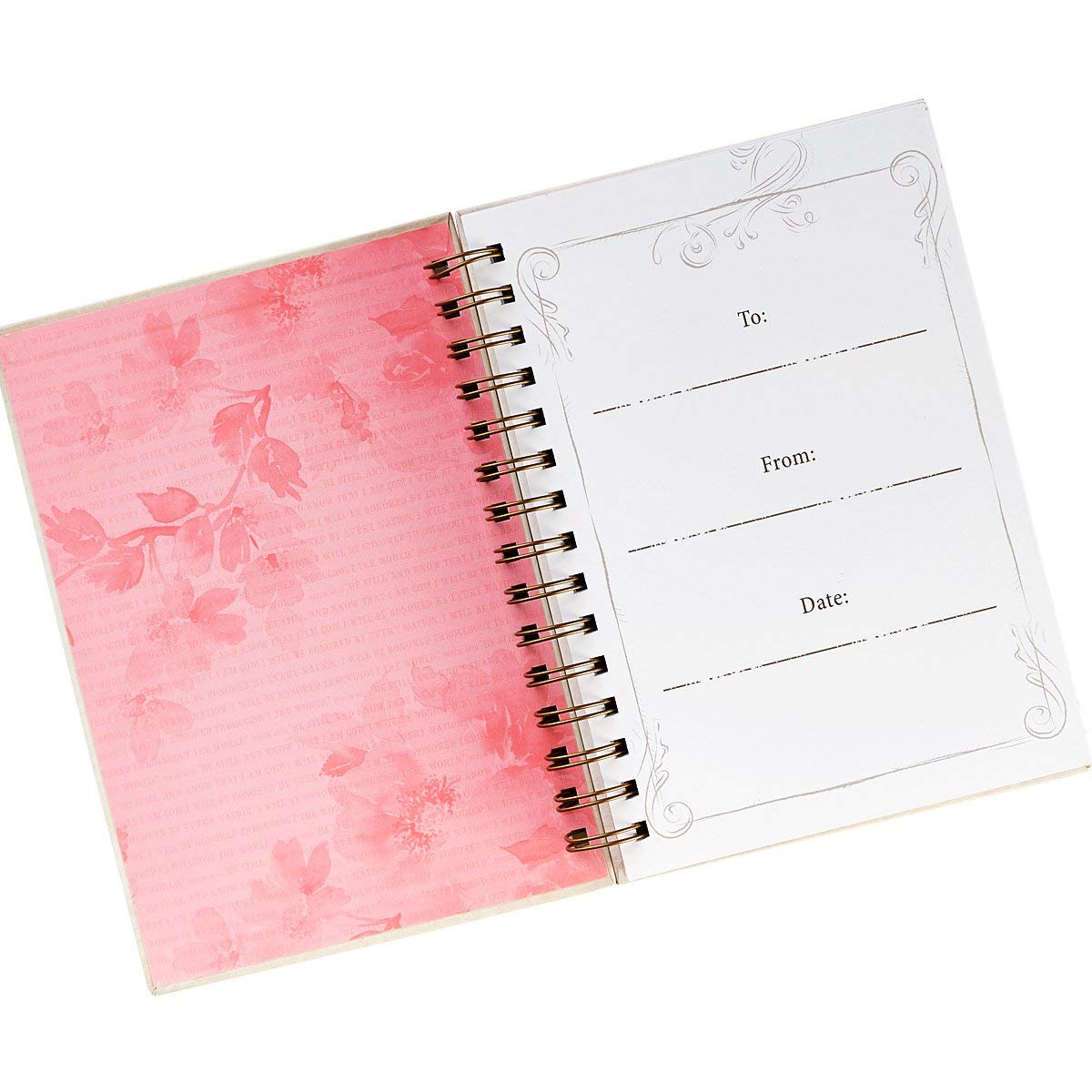 Journal w/Scripture Be Still Watercolor Psalm 46:10 Bible Verse Floral 192 Ruled Pages, Large Hardcover Notebook, Wire Bound