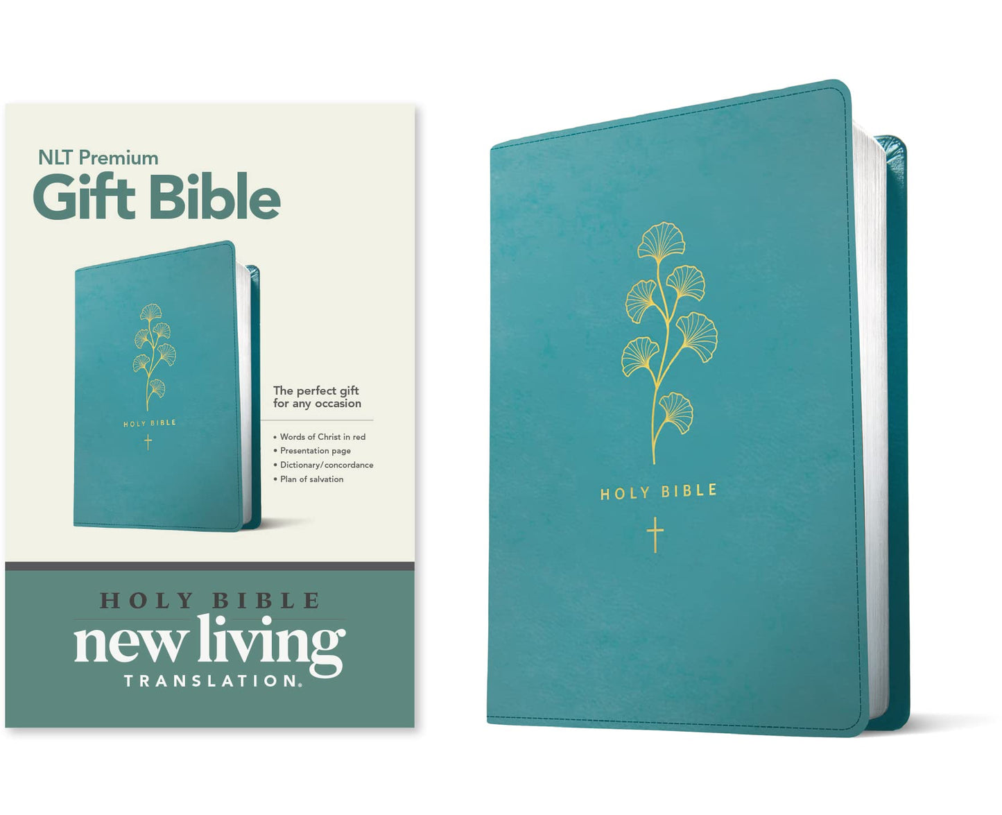 Premium Gift Bible NLT (LeatherLike, Teal, Red Letter)