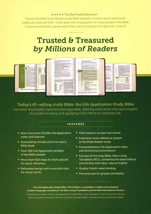 Tyndale NLT Life Application Study Bible, Third Edition, Personal Size (LeatherLike, Brown/Mahogany)
