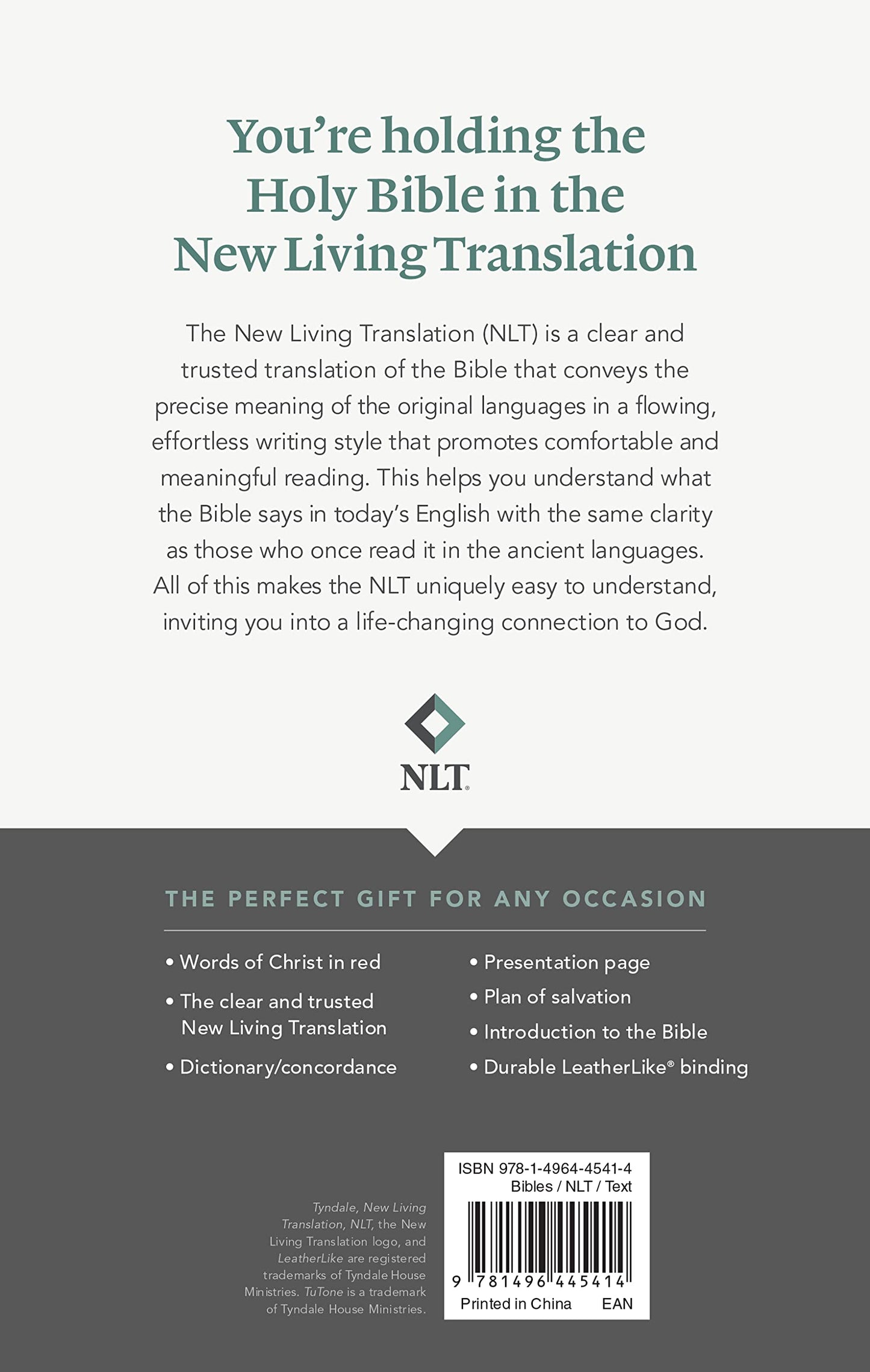 Premium Gift Bible NLT (LeatherLike, Teal, Red Letter)