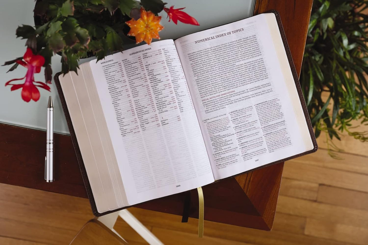 NKJV, Thompson Chain-Reference Bible, Leathersoft, Brown, Red Letter, Comfort Print