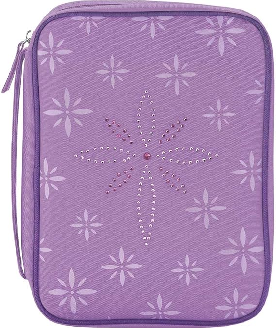Bible Cover Purple Flower Petals Medium