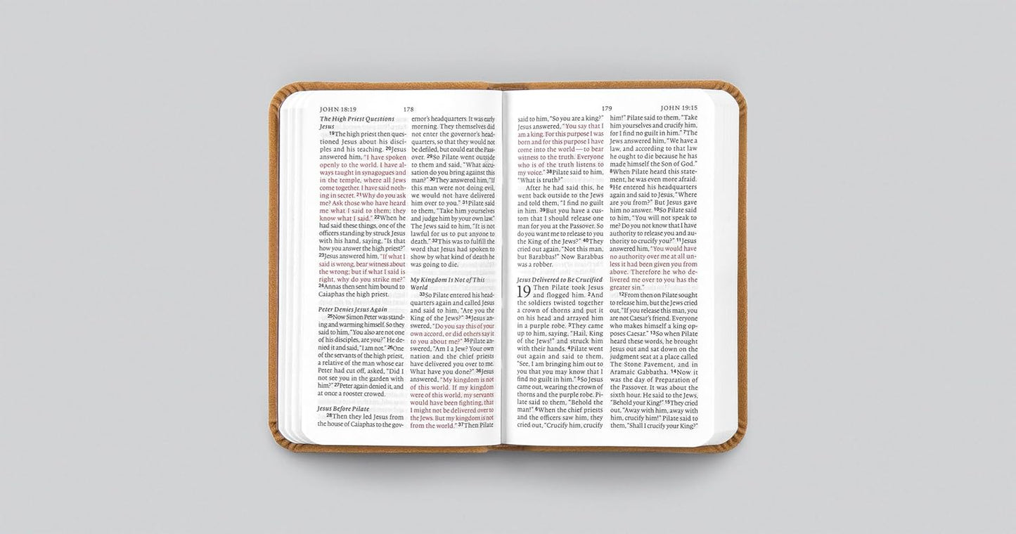 ESV Vest Pocket New Testament with Psalms and Proverbs, Red Letter (TruTone, Nubuck Caramel, Wildflower Design)