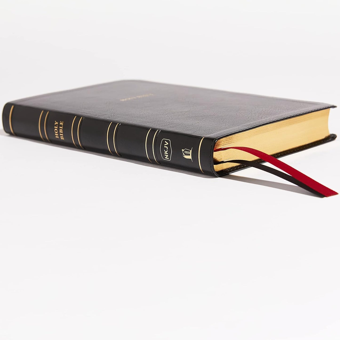NKJV, Thinline Reference Bible, Leathersoft, Black, Red Letter, Comfort Print