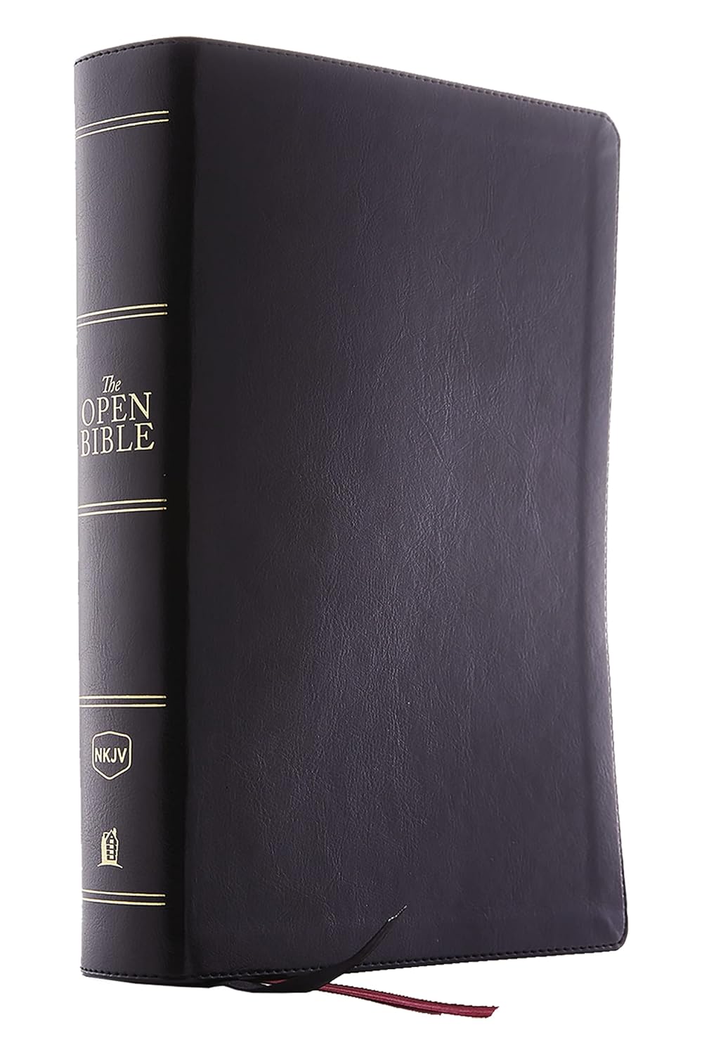 The NKJV, Open Bible, Black Leathersoft, Red Letter, Comfort Print (Thumb Indexed)