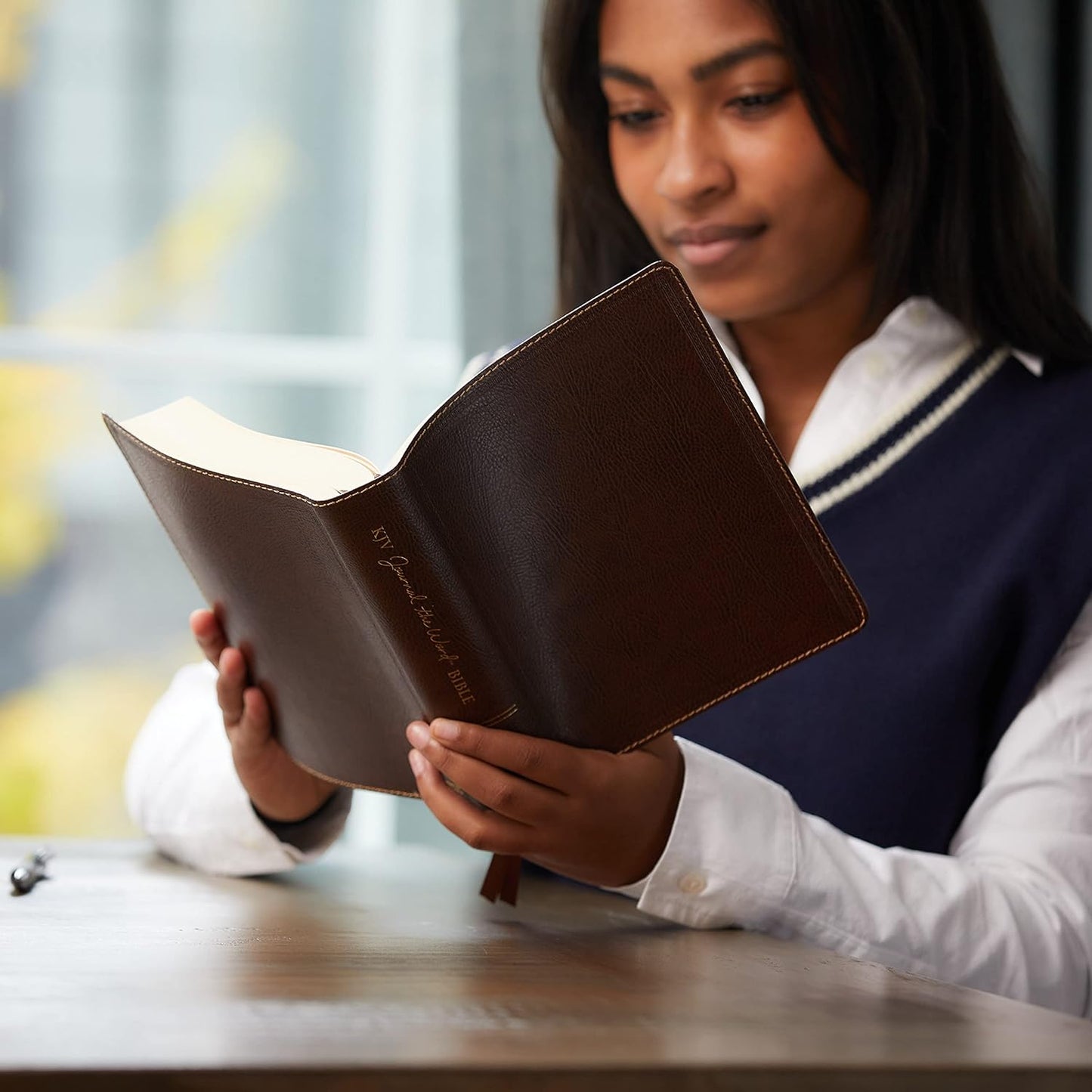 KJV Journal the Word Bible, Reflect, Journal or Create Art Next to Your Favorite Verses (Brown Bonded Leather, Red Letter, Comfort Print: King James Version Holy Bible)