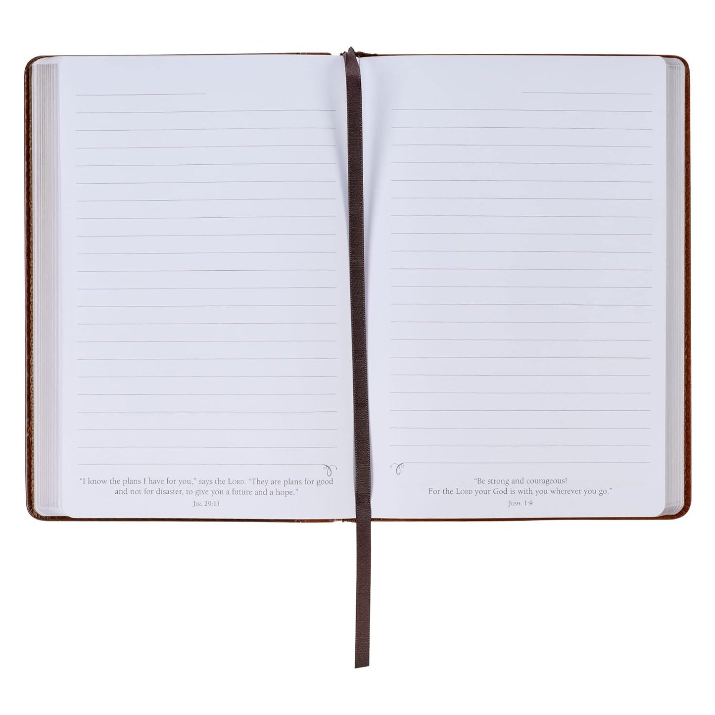 Journal Stand Firm in the Faith 1 Cor. 16:13 Inspirational Scripture Notebook, Ribbon Marker, Brown Faux Leather Flexcover, 336 Ruled Pages
