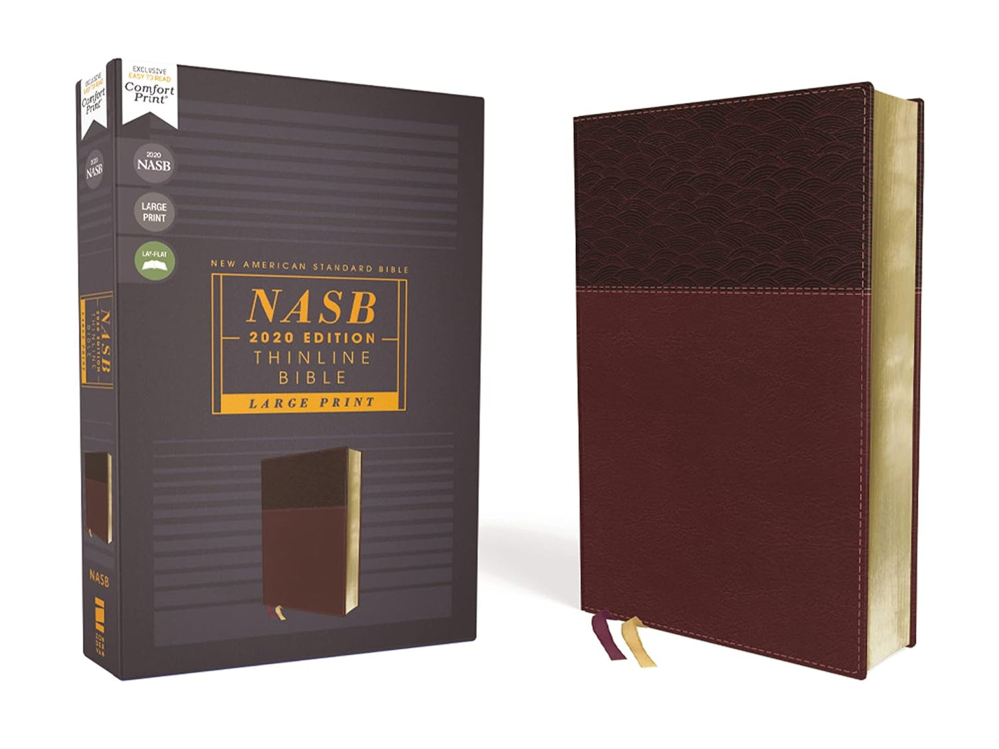 NASB Thinline Bible, Large Print, Leathersoft, Burgundy, 2020 Text, Comfort