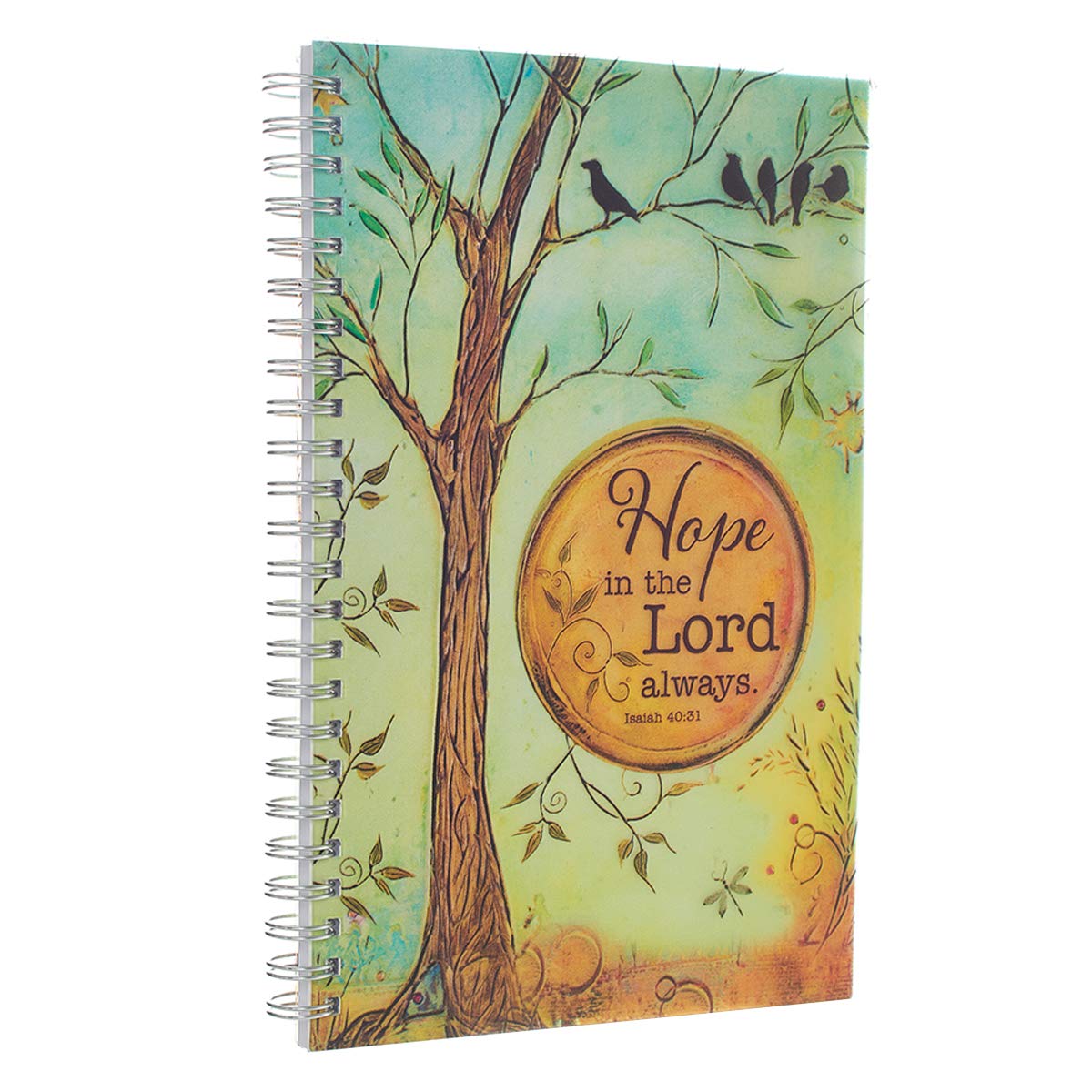 Christian Art Gifts Notebook Hope in the Lord Isaiah 40:31 Bible Verse Inspirational Writing Notebook Gratitude Prayer Journal Flexible PVC Cardstock Cover 128 Ruled Pages w/Scripture, 6 x 8.5 Inches