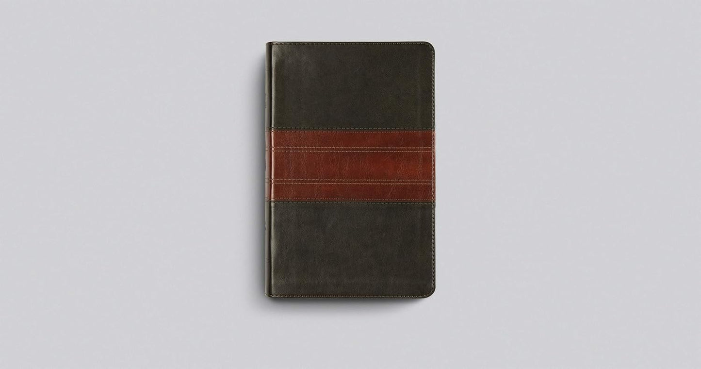 ESV Large Print Personal Size Bible, Red Letter (TruTone, Forest/Tan, Trail Design)