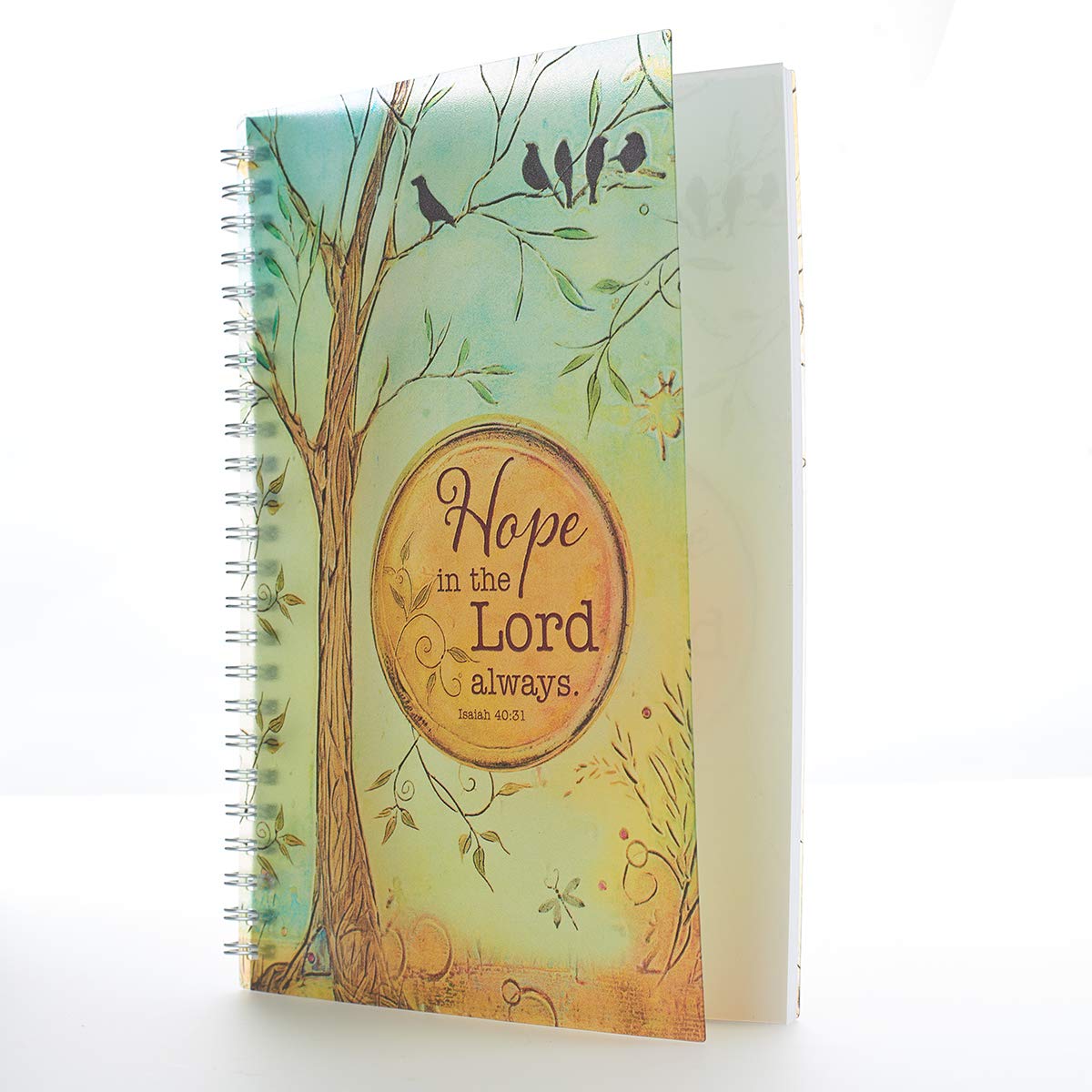Christian Art Gifts Notebook Hope in the Lord Isaiah 40:31 Bible Verse Inspirational Writing Notebook Gratitude Prayer Journal Flexible PVC Cardstock Cover 128 Ruled Pages w/Scripture, 6 x 8.5 Inches