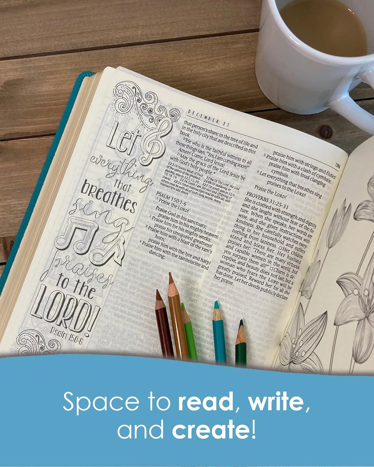 The One Year Bible Expressions NLT (LeatherLike, Tidewater Teal)