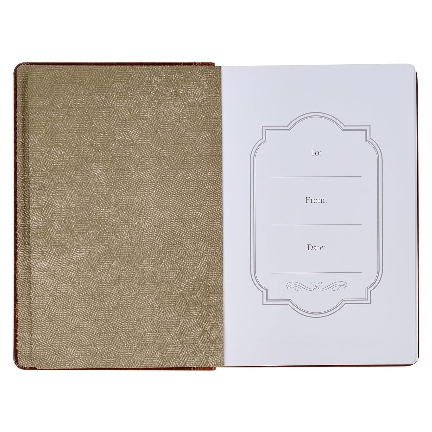 Journal Stand Firm in the Faith 1 Cor. 16:13 Inspirational Scripture Notebook, Ribbon Marker, Brown Faux Leather Flexcover, 336 Ruled Pages