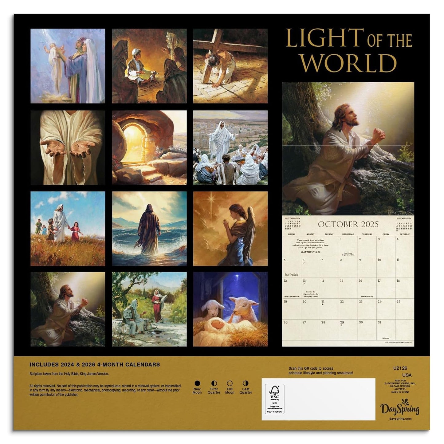 Light of the World: Featuring Scripture from the King James Bible - 2025 Premium Inspirational Wall Calendar