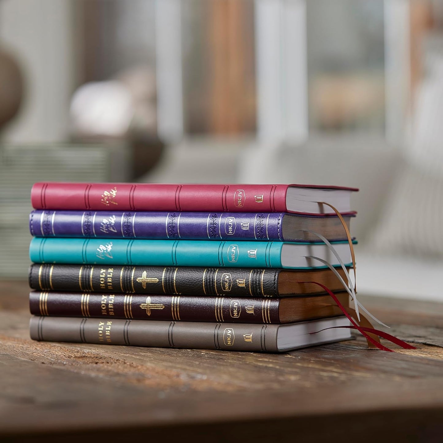 NKJV Holy Bible, Ultra Thinline, Purple Leathersoft, Red Letter, Comfort Print
