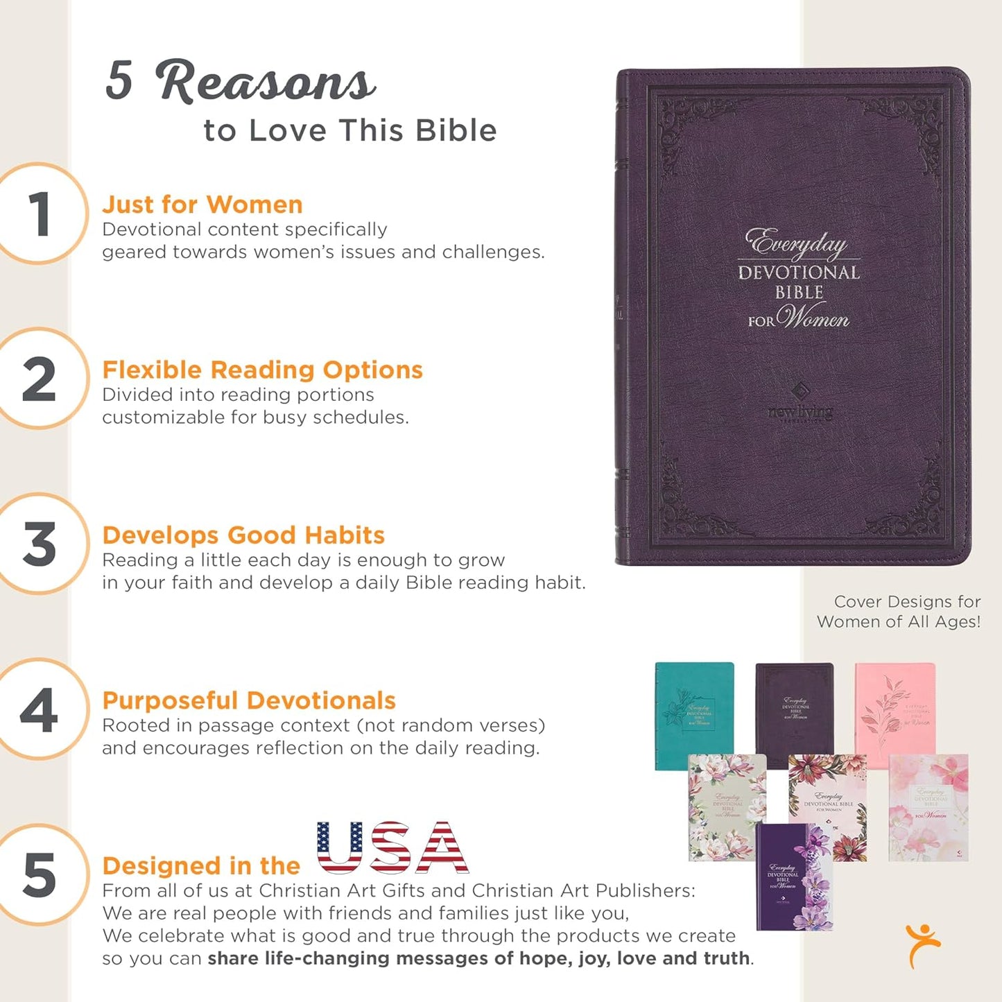 NLT Holy Bible Everyday Devotional Bible for Women
