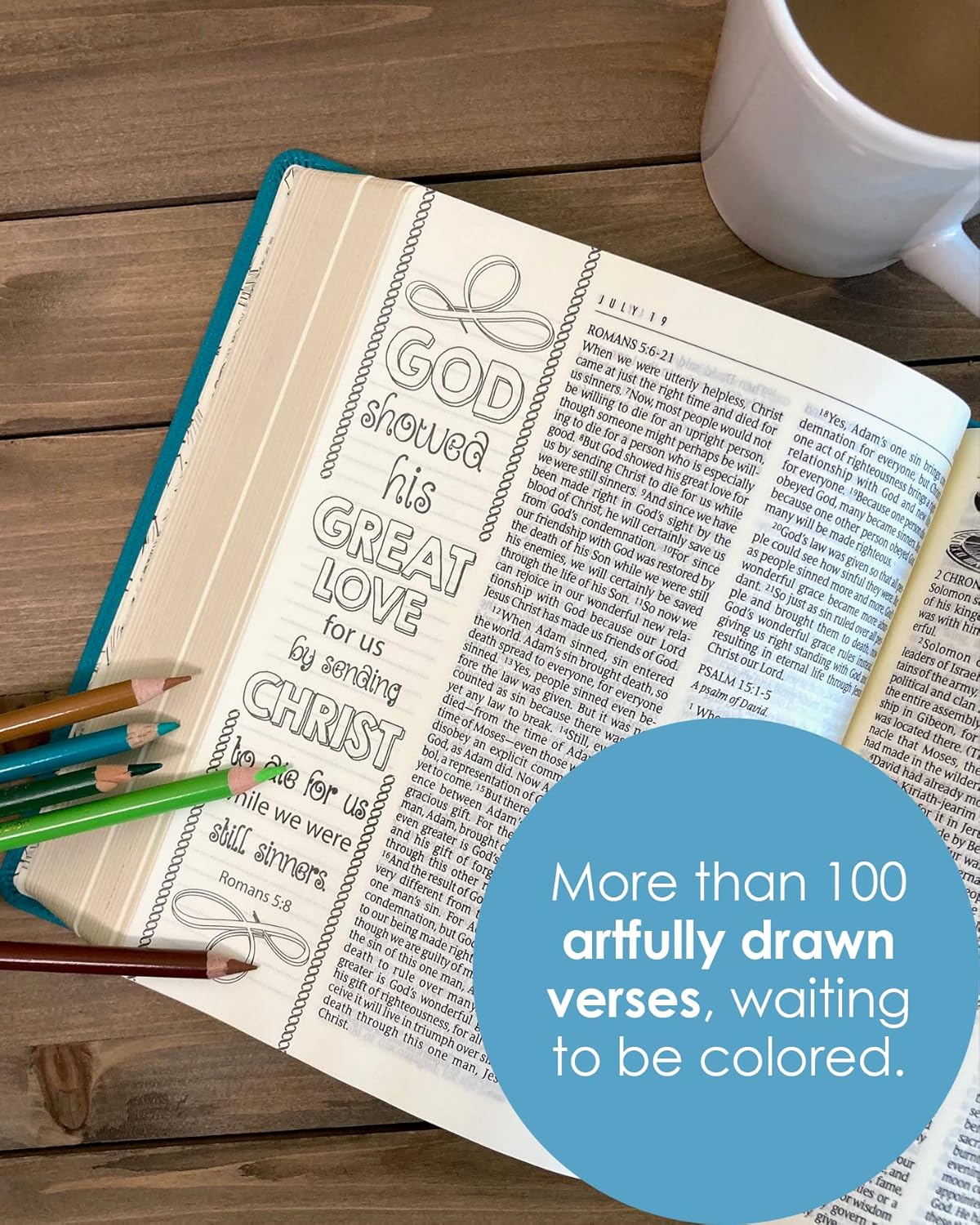 The One Year Bible Expressions NLT (LeatherLike, Tidewater Teal)