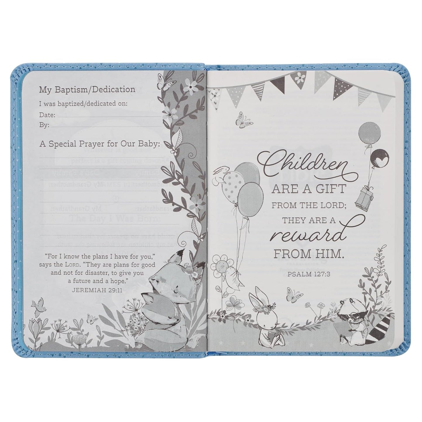 NLT New Testament with Psalms Holy Bible for Baby Boys