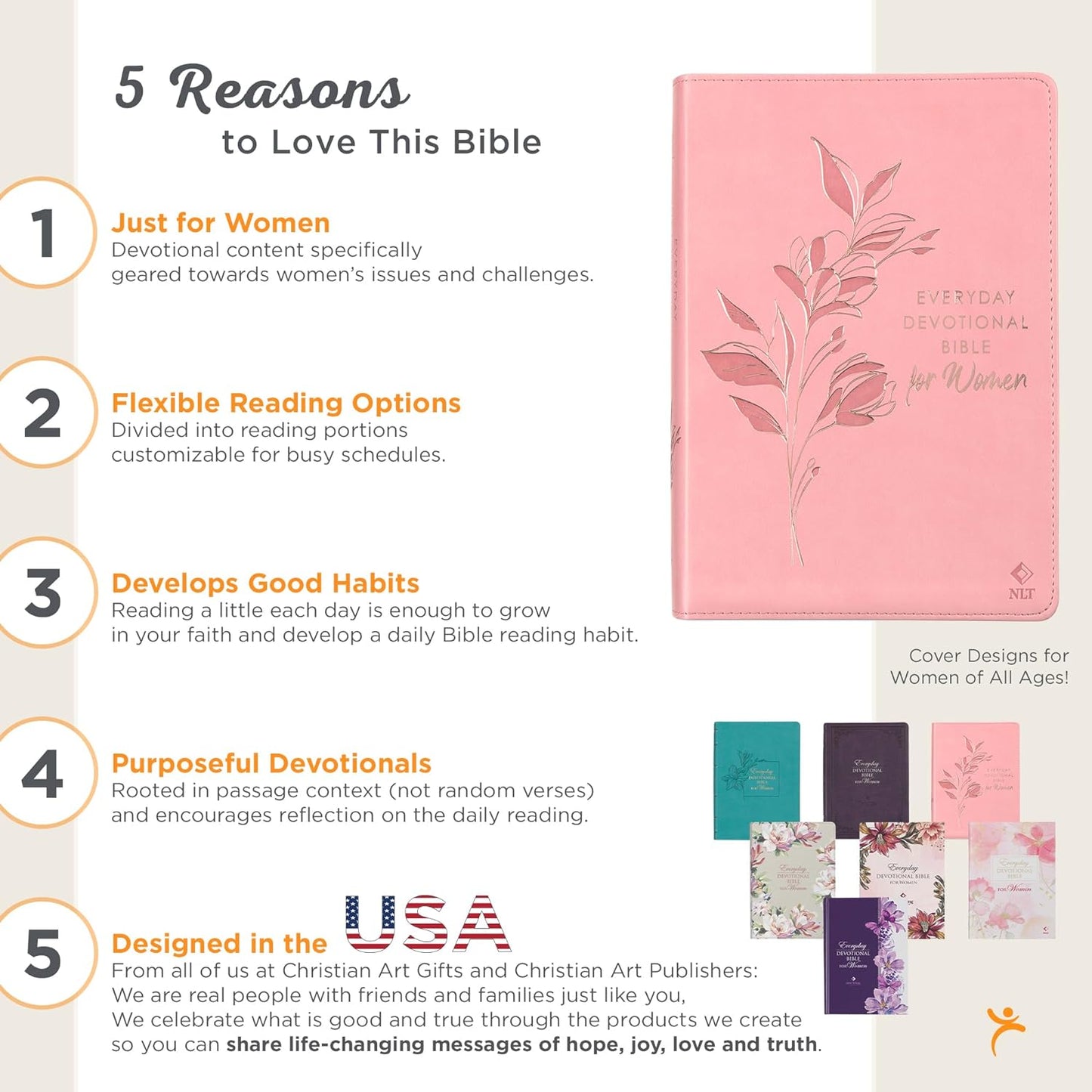 NLT Holy Bible Everyday Devotional Bible for Women