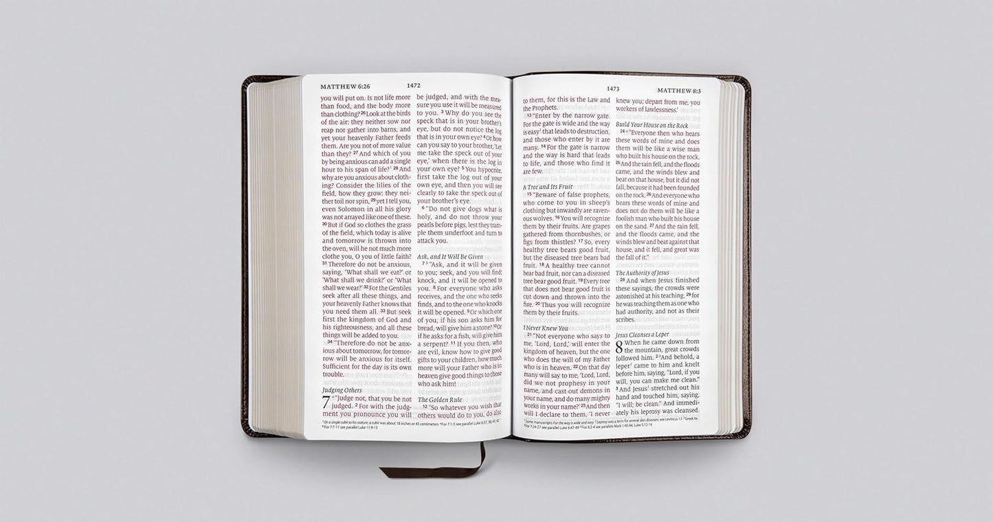 ESV Large Print Personal Size Bible (TruTone, Brown, Engraved Mantel Design)