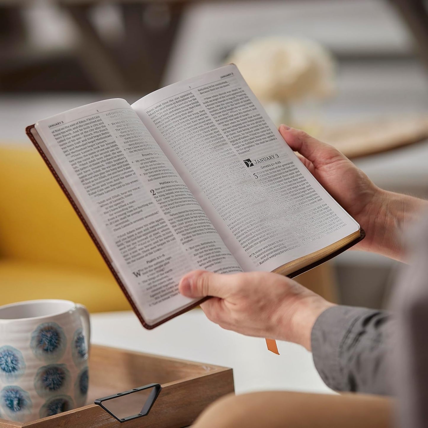 NKJV, The Everyday Bible, Brown Leathersoft, Red Letter, Comfort Print: 365 Daily Readings Through the Whole Bible