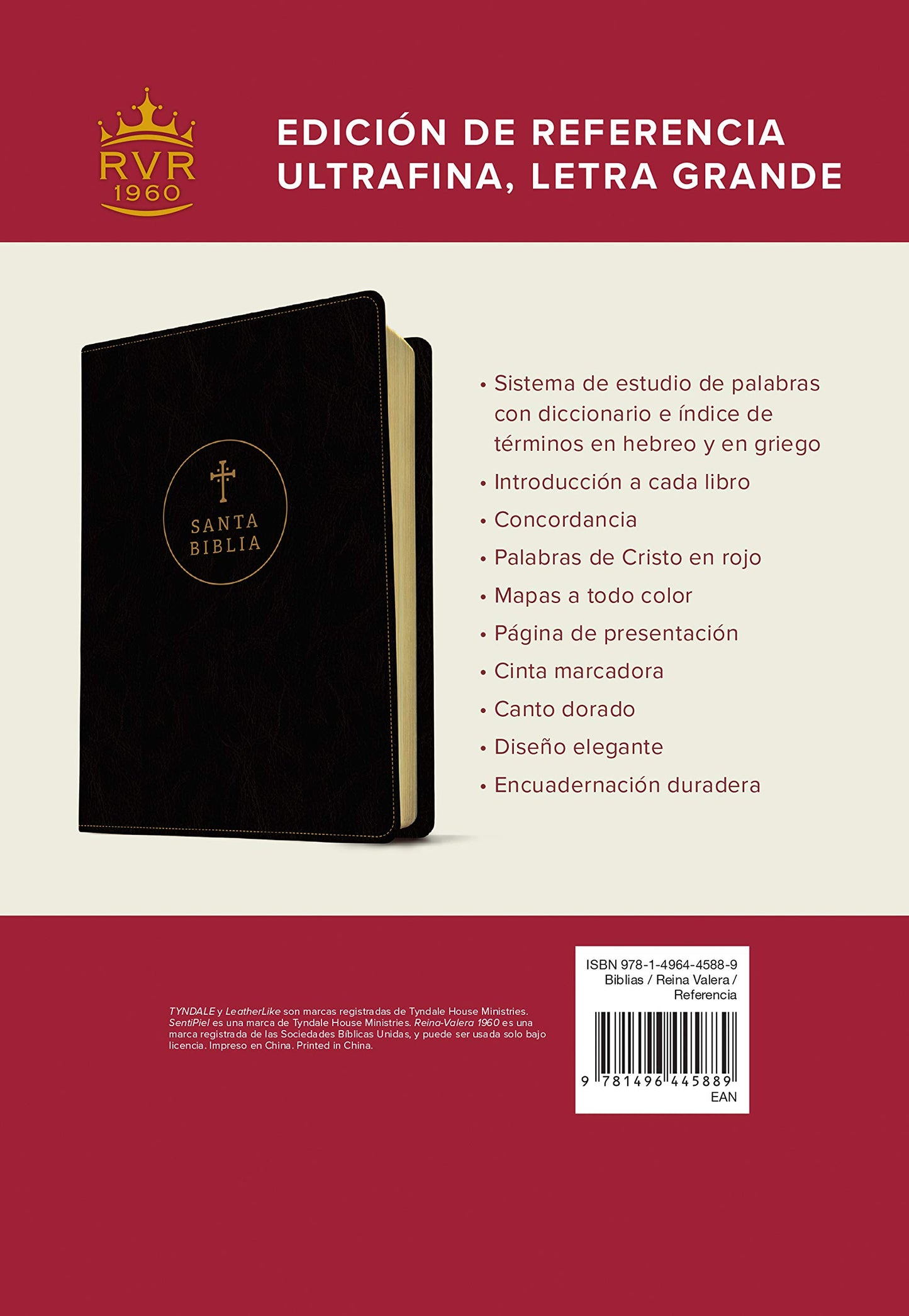 Santa Biblia RVR60, Edición de referencia ultrafina, letra grande (SentiPiel, Negro, Letra Roja) (Spanish Edition)