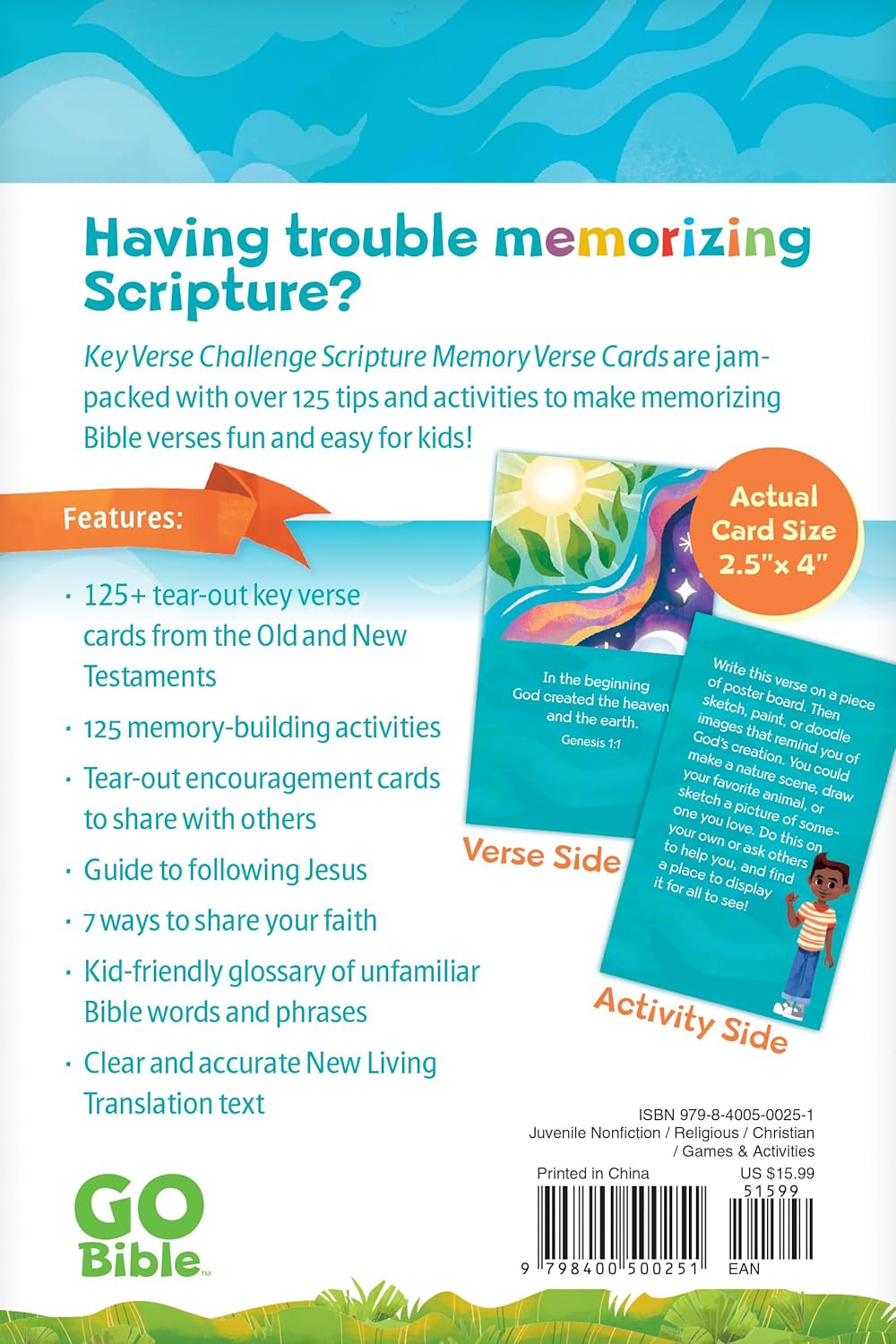 Go Bible Key Verse Challenge: Scripture Memory Verse Cards