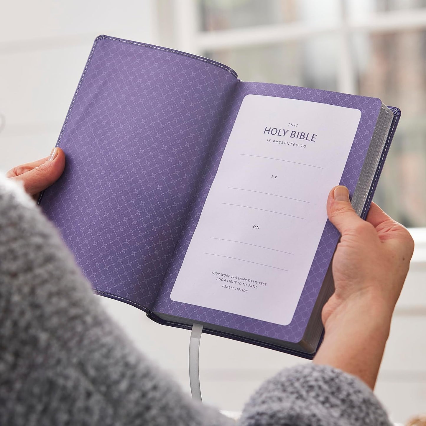 NKJV Holy Bible, Ultra Thinline, Purple Leathersoft, Red Letter, Comfort Print