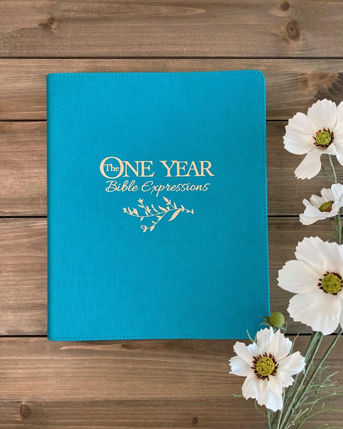 The One Year Bible Expressions NLT (LeatherLike, Tidewater Teal)