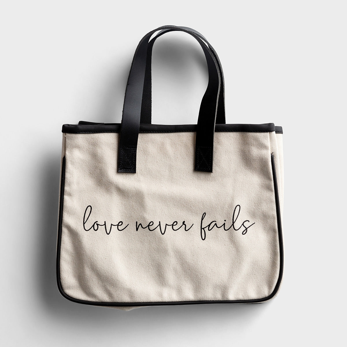 Mini Canvas Tote Bag - Love Never Fails