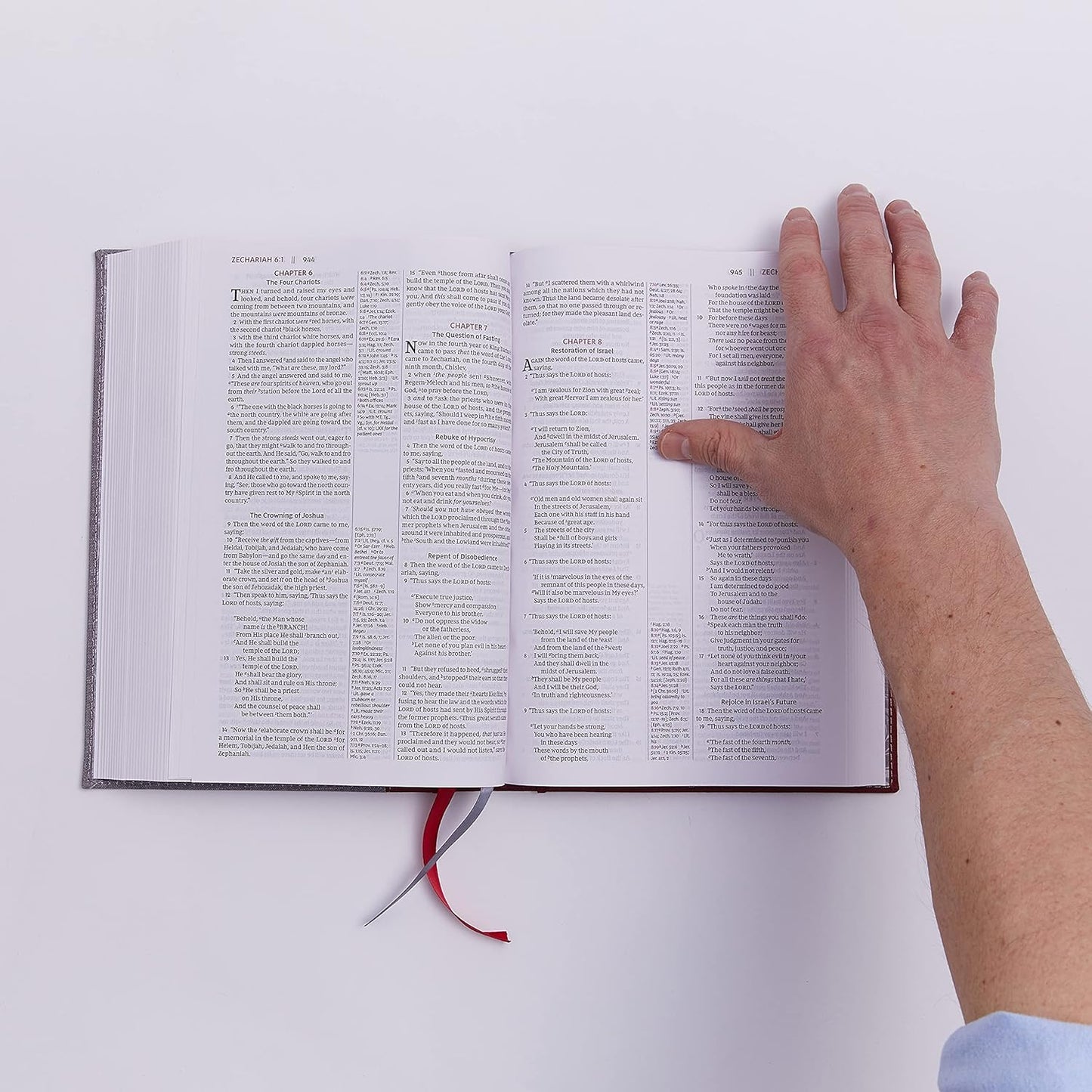 The NKJV, Open Bible, Black Leathersoft, Red Letter, Comfort Print (Thumb Indexed)