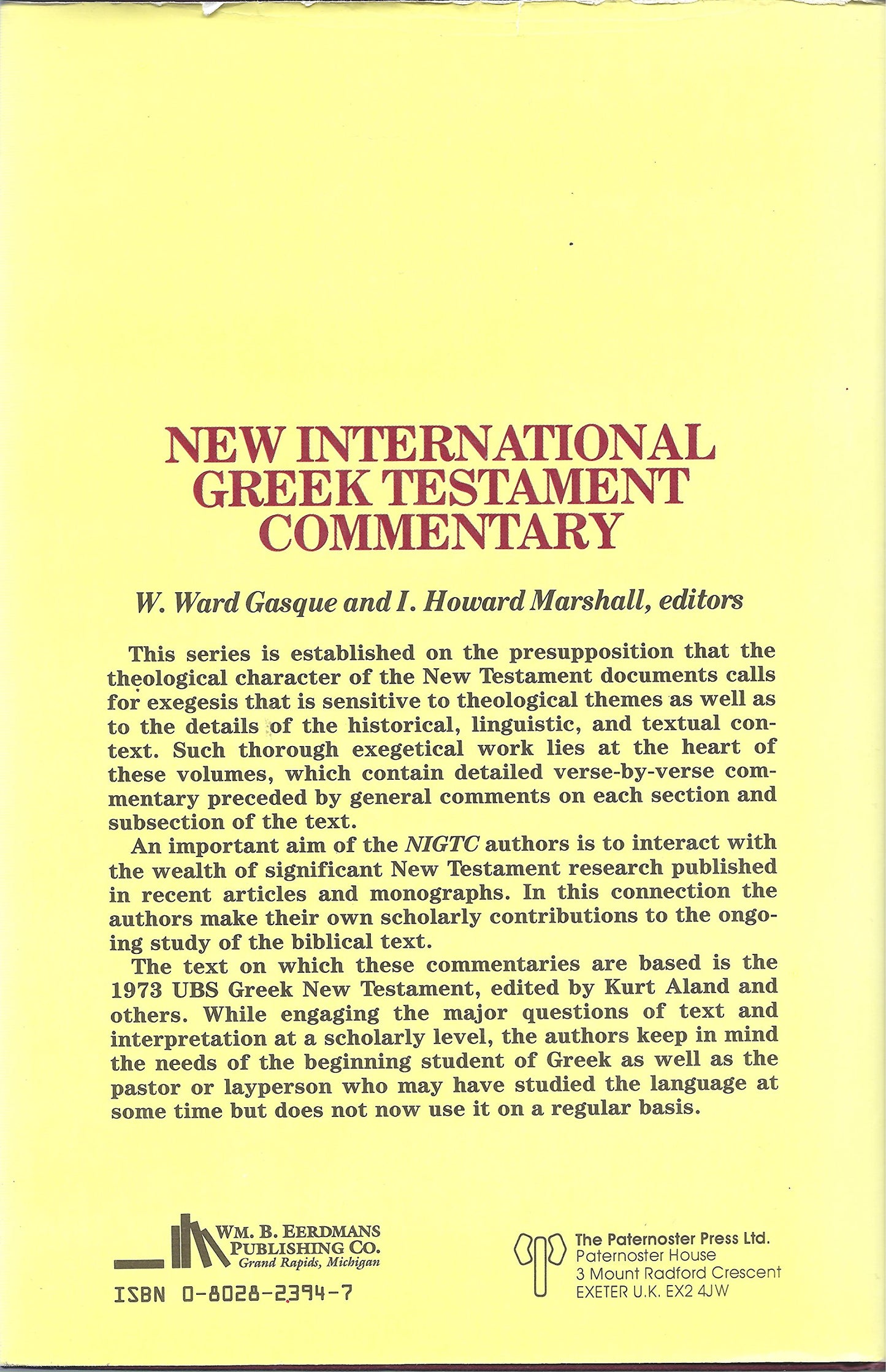1 & 2 Thessalonians (The New International Greek Testament Commentary)