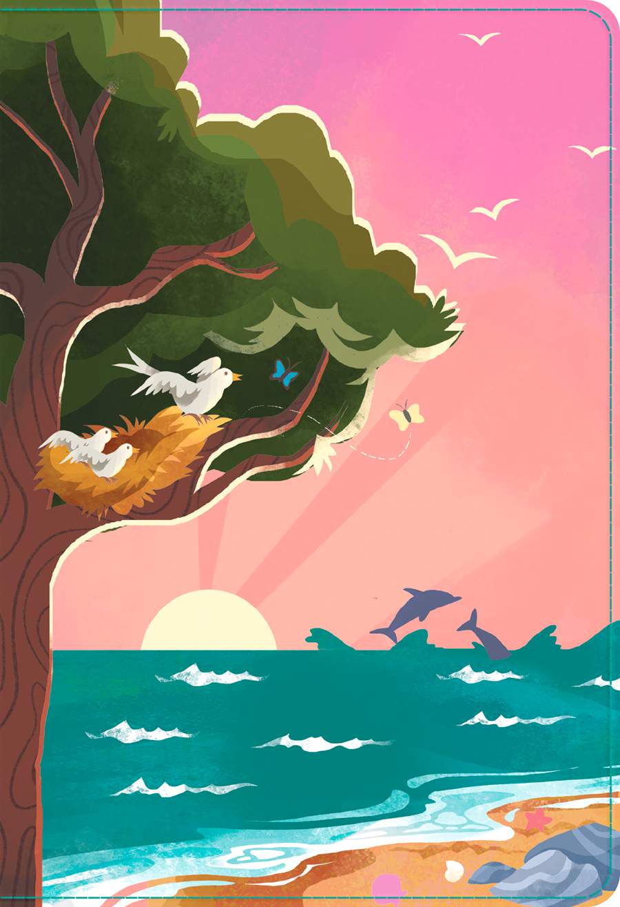 NLT Go Bible for Kids (LeatherLike, Beach Sunrise)